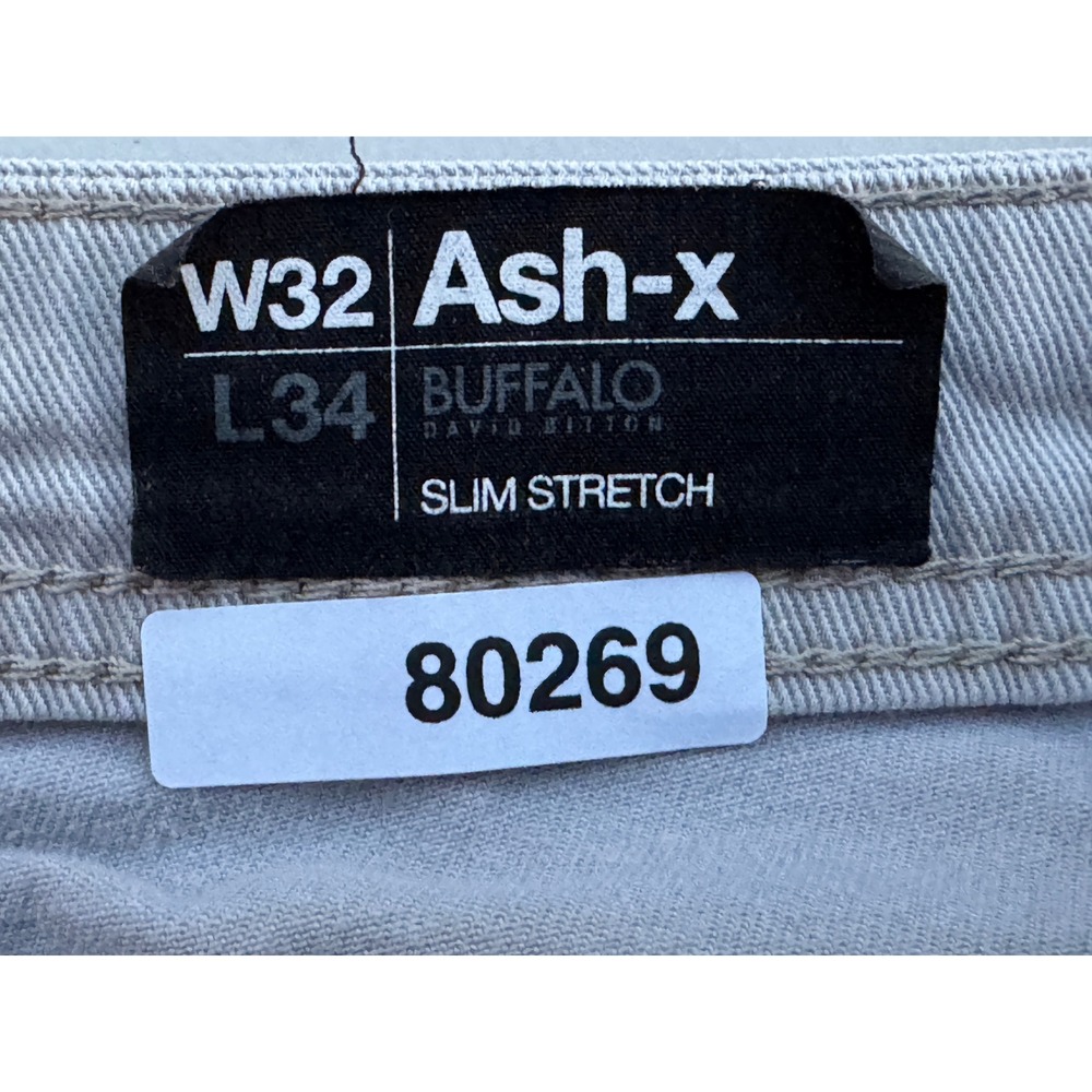Buffalo David Bitton Ash-X Slim Stretch Jeans Mens 32x34 Tan Khaki Five Pocket - Picture 5 of 7